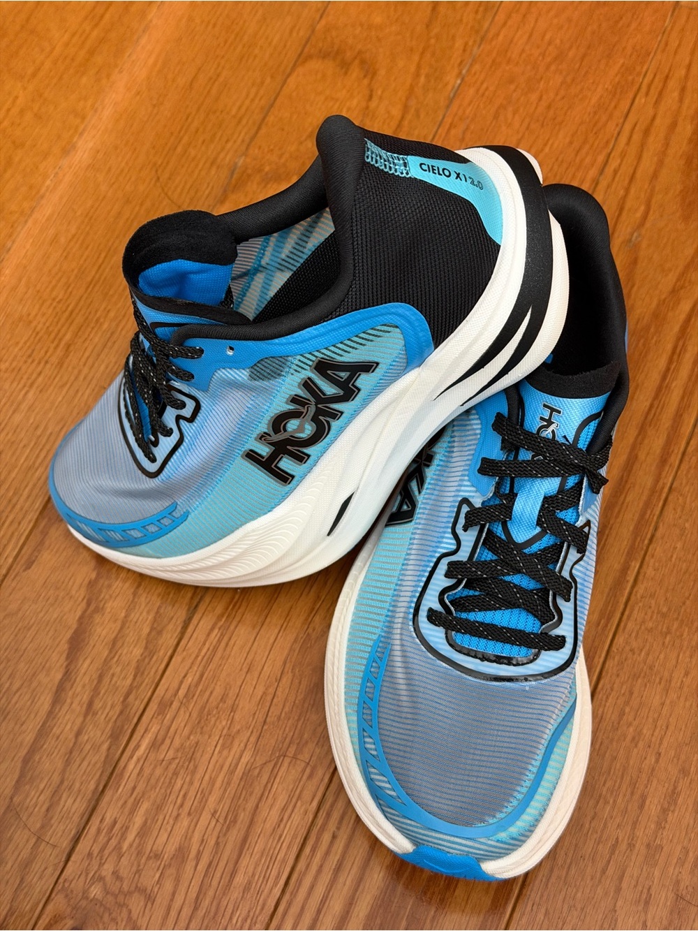 Hoka Cielo X1 2.0 Skyward Blue/Black Carbon Plate Running Shoes US M 6/US W 7